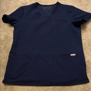 Figs Deep Blue Scrub Top size S